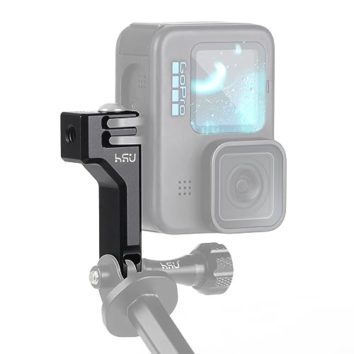 HSU Aluminum Vertical Bracket Adapter with 1/4"- 20 Hole for Gopro Hero 13/12/11/10/9/8/7/6/5/4 AKASO Campark Insta360 DJI Osmo Action and Other Action Cameras