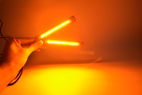 2Pcs 10CM Amber led Strip Motorcycle Turn signal lights,Universal Front Rear Indicator Blinker Tail Light Bars with 24LED 12V for Motorcycle Trailer ATV UTV SUV Golf Cart