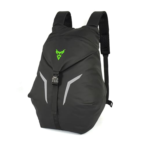 Motorcycle Helmet Backpack, 31L Large Capacity Helmet Bag for Full Face Helmets, Waterproof Riding Rucksack with Laptop Sleeve for Daily Commuting, Touring & Grocery Shopping, Men & Women (Green) - color: Green