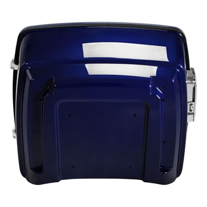 TCMT King Motorcycle Trunk Fit for Harley Touring 2014-2025 CVO Road King Road Glide Street Glide Electra Glide Ultra Limited Pack Blue/Black Sunglo - color: Blue/Black Sunglo(No Speaker Holes)
