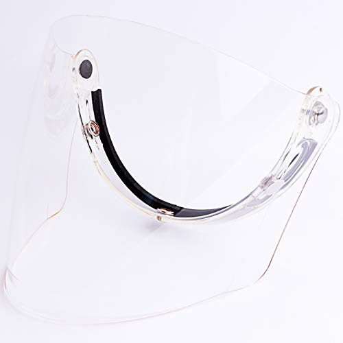 Universal 3-Snap Flip Up Visor Shield Lens for Retro Open Face Motorcycle Helmet (Clear) - color: Clear