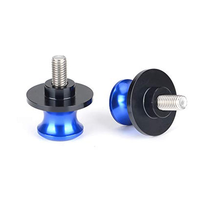 Goldfire 2pcs 8MM M8 X1.5 Motorcycle Swing arm Sliders Spools CNC Swing Arm Stand Screw for Kawasaki Z650 Z800 Z900 Z1000 Accessories(Blue) - color: Blue