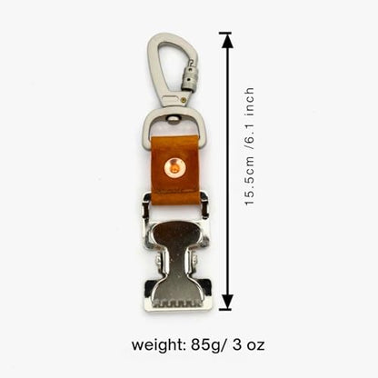 Leather Glove Clips with Metal Hooks - Work Glove Holders for Duty Belts, Electricians And Filming Work Construction - color: Brown