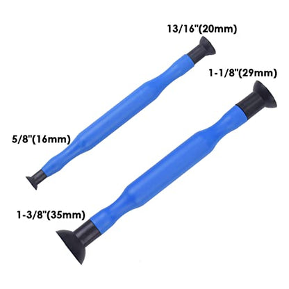 DEDC 2PCS Double Ended Valve Hand Lapping Grinding Sucker Kit Hand Valve Lapping Tool Blue Manual Grinding Stick with Sucker Cups Valve Lapper Set