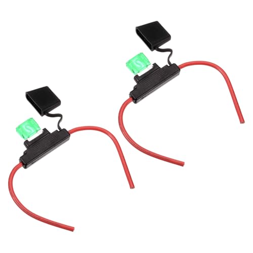 DMiotech 2 Pcs Inline Fuse Holder DC 32V 8 AWG Waterproof Blade Fuse Holder 30A for Automotive, Marine, Truck, Motorcycle Green - style: 30A