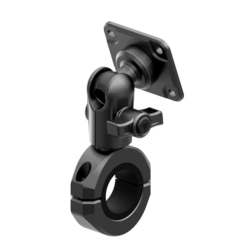 Tackform Black Motorcycle GPS/Tuner Mount - 4-Hole AMPS Pattern | BC3 Universal Clamp Fits 7/8" to 1-1/4" Handlebars | Aluminum | Compatible with Garmin Zumo, Dynojet Tuner, More | Short Reach Arm - color: Black, size: 7/8" to 1-1/4"