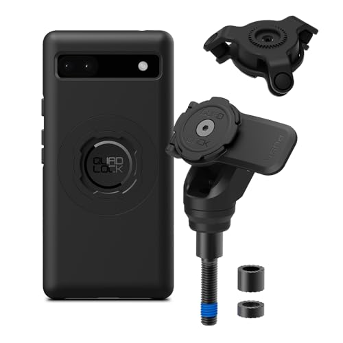 Quad Lock Handlebar Clamp PRO Motorcycle Phone Mount with Vibration Dampener and MAG Phone Case for Pixel 6a - size: Pixel 6a