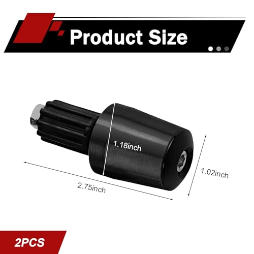 2 PCS Motorcycle Handlebar End Caps, Aluminum Alloy 7/8" 22mm Bar End Plugs, Wear-resistant Handlebar Plugs, Universal for Most Motorcycles, Scooters, Dirt Bikes (Black) - color: Black