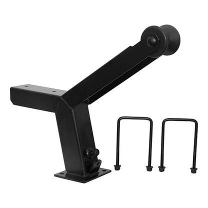 Extreme Max 3006.8788 Adjustable Height Notched Winch Stand with Roller - Black Powder Coat Finish, Hardware Fits 3" W x 5" H Trailer Frames - color: Black, size: Fits 3"W x 5"H Trailer Frames
