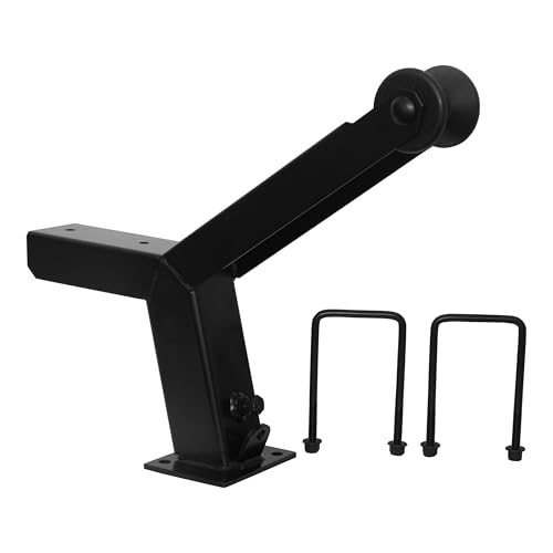 Extreme Max 3006.8788 Adjustable Height Notched Winch Stand with Roller - Black Powder Coat Finish, Hardware Fits 3" W x 5" H Trailer Frames - color: Black, size: Fits 3"W x 5"H Trailer Frames