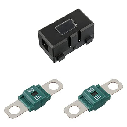 Midi Fuse Holder and 2 Pieces 40A Midi high Current Fuse Screw Fuses for Cars, Trucks, Vehicles(40 Amp) - color: 40A