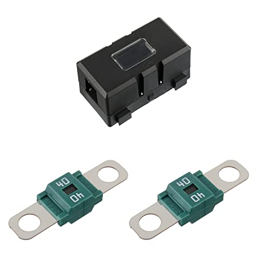 Midi Fuse Holder and 2 Pieces 40A Midi high Current Fuse Screw Fuses for Cars, Trucks, Vehicles(40 Amp) - color: 40A
