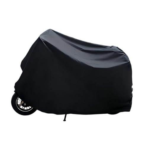 Motorcycle Cover, Waterproof Sunproof Outdoor Protective Covers, 55.12" x 94.49" Heavy Duty Bicycle Protective Accessories, Universal for Most Motorcycles (Black) - color: Black