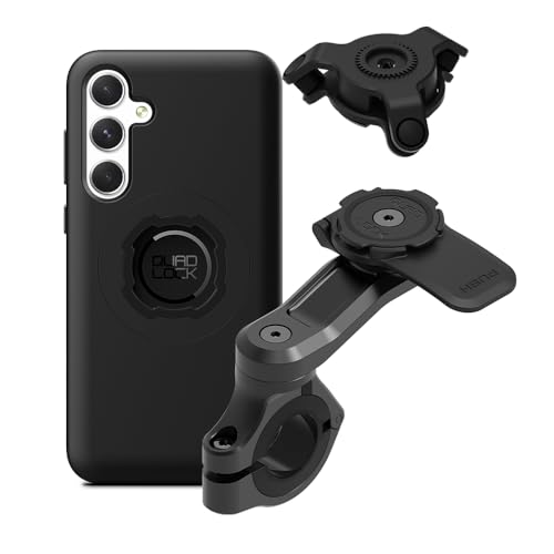 Quad Lock Motorcycle Handlebar Mount PRO Kit with Vibration Dampener and MAG Phone Case for Samsung Galaxy A35 - size: Galaxy A35