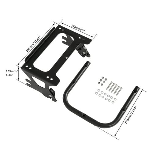 TCMT King Motorcycle Trunk Backrest Pad 2 up Mounting Rack Fit For Harley Touring 1997-2008 Electra Glide Road Glide Street Glide Pack - color: With Speaker Holes: Style D Black Rack