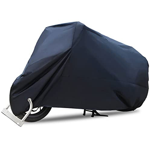 Rich Choices Motorcycle Cover Universal 104" Weather Waterproof Sun Outdoor Protection Durable with Lock-Holes & Storage Bag for 96.5 Inch Motorcycles Like Honda, Yamaha, Suzuki, Harley and More - color: Black, size: X-Large(96*41*49inch)