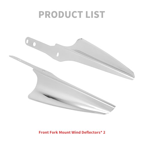 Front Fork Mount Wind Deflectors Compatible with 1995-2023 Harley Electra Glide Road King Street Glide 1 Pair - color: Chrome