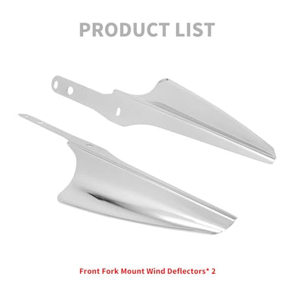 Front Fork Mount Wind Deflectors Compatible with 1995-2023 Harley Electra Glide Road King Street Glide 1 Pair - color: Chrome