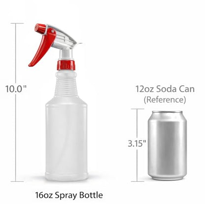 Bar5F Plastic Spray Bottles 2 Pack, 16 Oz, All-Purpose, Empty for Chemical and Cleaning Solutions, Adjustable Head Sprayer Fine to Stream (Pack of 4 (Red)) - size: Pack of 4 (Red)