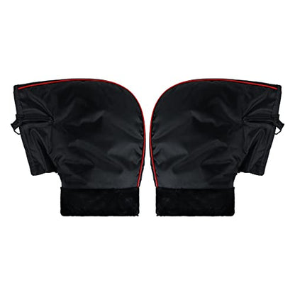 XGOPTS Winter Waterproof ATV Hand Muffs ATV Gloves Windproof Snowmobile Handlebar Covers Motorcycle Gloves Thicken Thermal Grip Handlebar Gauntlet Mitts Hand Warmer Covers - color: Black Small