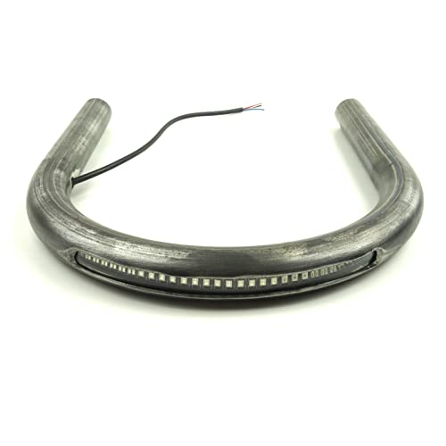 230mm 9.06 inch Width Retro Motorcycle Cafe Racer Seat Frame Hoop Brat Loop with LED Strip Brake Light Turn Singal Tail Light - size: 7/8 inch Tube/Flat Loop/Width 9.06 in