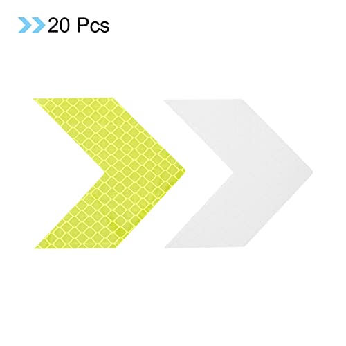 PATIKIL Reflective Stickers, 20 Pack 2.36 x 2.36 Inch Waterproof Adhesive High Visibility Night Caution Warning Arrow Shape Safety Tape Reflector for Trucks Trailers Cars, Green - color: Green