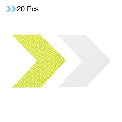 PATIKIL Reflective Stickers, 20 Pack 2.36 x 2.36 Inch Waterproof Adhesive High Visibility Night Caution Warning Arrow Shape Safety Tape Reflector for Trucks Trailers Cars, Green - color: Green