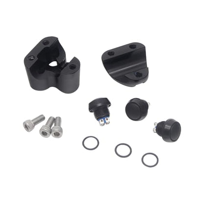 Universal 3 Buttons CNC Hand Control Momentary Switch Micro Switch, for 1 Inch 25mm Bars Handlebar Bobber Cafe Racer Chopper (Black) - color: Black, size: 1 Inch