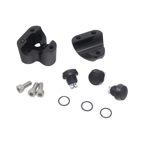 Universal 3 Buttons CNC Hand Control Momentary Switch Micro Switch, for 7/8 Inch 22mm Bars Handlebar Bobber Cafe Racer Chopper (Black) - color: Black, size: 7/8 Inch