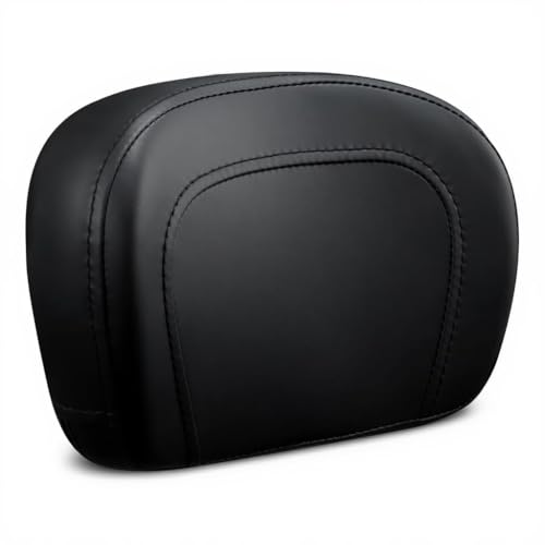 Passenger Backrest Pad Sissy Bar Cushion Compatible with Harley Touring Electra Glide Road Glide Road King Street Glide 2009-2023 - Fits Standard Height & Tall Detachable Uprights - Black PU Leather - color: Blaack#3