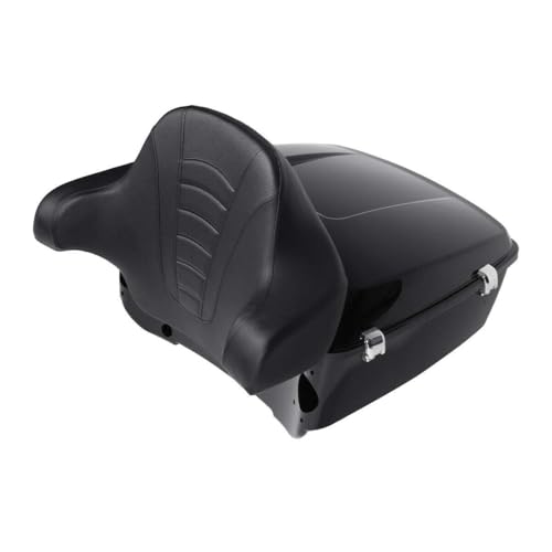TCMT King Motorcycle Tour Trunk Backrest Speakers Chrome Mount Rack Fit For Harley 2014-2025 Touring CVO Road King Road Glide Street Glide Electra Glide Pack - color: Style A+Speakers#1+Chrome 2 Up Rack#1