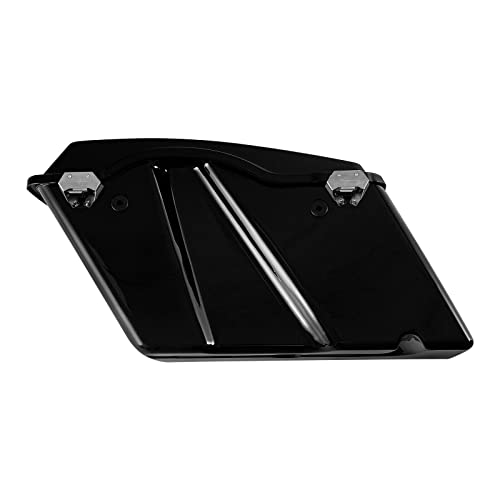 TCMT Hard Saddle bags Saddlebag Trunk Fits For Harley Touring Road King Road Street Glide Ultra Classic FLHT FLHR FLHX 1994-2013 - color: Vivid Black chrome Latches(No Liner)