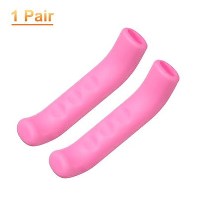 HARFINGTON 1 Pair Bike Brake Lever Cover Silicone Anti-Slip Pink | Brake Lever Grip Protector Handle Protection Covers Sleeve for Mountain Road Bike Cycling - color: Pink