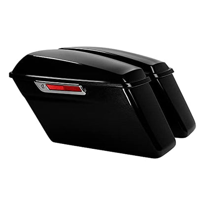HR3 Black Tempest Hard Saddlebags Compatible with 2018 Street Glide FLHX (Replace for OEM) Fit for 2014-2023 Harley Touring Models - color: Black Tempest