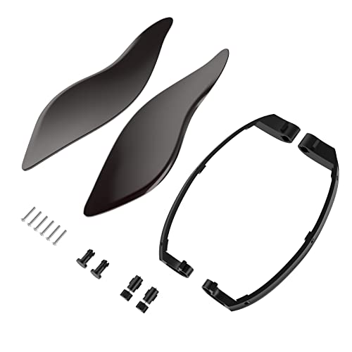 Fairing Air Deflectors for Harley,Side Wings Windshield Adjustable Air Deflectors for Harley Touring Road King Electra Glide Street Glide Road Glide 2014-2023 Black Forest - color: Black Forest
