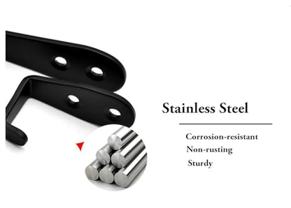 Coat Hooks Black, 6 Pack Jacket Hooks Wall Mounted Stainless Steel Single Robes Hook Heavy Duty, Large L Metal Hook for Entryway Kitchen Bedroom Bathroom Office Toilet - color: Black