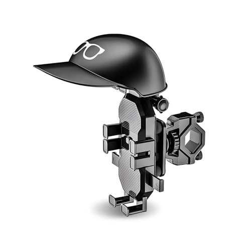 1 PC Mobile Phone Holder with Helmet, Waterproof Sun Visor Holder, Cycling Octopus Phone Cradle, Universal for Most Motorcycles, Bicycles, Electric Vehicles (Black #Handlebar)