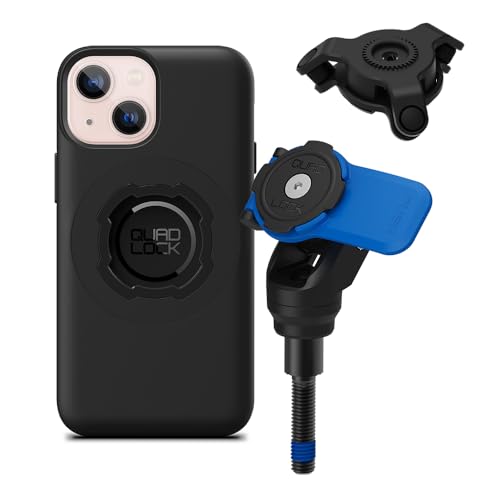 Quad Lock Handlebar Clamp Motorcycle Phone Mount with Vibration Dampener and MAG Phone Case for iPhone 13 Mini - size: iPhone 13 Mini