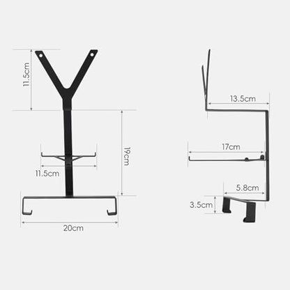Wall Mount Motorcycle Helmet Holder, Bicycle Helmet Rack Display Hanger, Storage Organizer for Helmet, Goggles, Shoes, Motorcycle Accessories for Garage, Warehouse