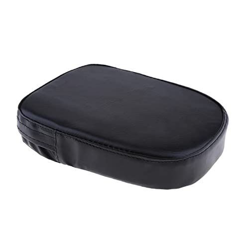 Universal Motorcycle Black Rectangular Synthetic Leather Rear Sissy Bar Backrest Cushion Pad for Harley