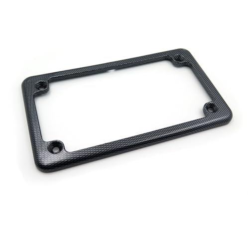 Billet Aluminum Motorcycle License Plate Frame 7x4 Inch Black Finish Fits Universal Custom Chopper Springer Mini Bike and Metric Cruisers - color: Carbon Fiber, size: Classic