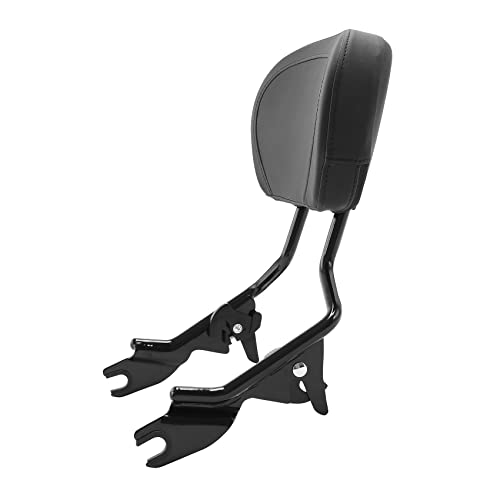 Detachable Sissy Bar Upright Passenger Backrest Pad & Air Wing Two Up Luggage Rack Fit for Harley Touring Road King Street Glide Road Glide 2009-2025 - color: Black #1