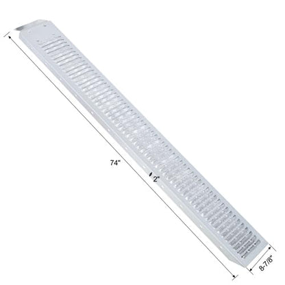 960lbs Capacity Loading Ramps for Pickup Trucks, Steel Motorcycle Ramp, Dirt Bike Ramp for Truck, Lawn Mower, Snowblower, ATV, Quad, Pack of 2,with 2pcs tie Straps,1pair Gloves (74" L-1) - size: 74" L-1