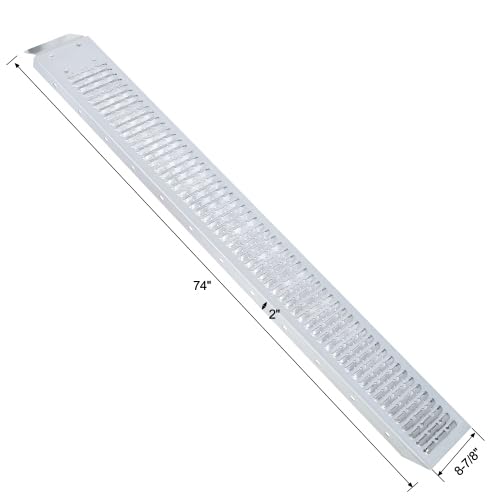 Loading Ramps, 960lbs Capacity Loading Ramps for Pickup Trucks, Steel Motorcycle Ramp, Dirt Bike Ramp for Truck, Lawn Mower, Snowblower, ATV, Quad, Pack of 2 (74" L) - size: 74" L