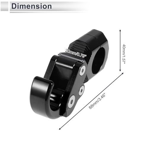 Universal Motorcycle Hanging Hook Arc Motorcycle Helmet Luggage Bag Holder Hanger for Scooters Bicycles Aluminum Alloy Black 1 Set Hexagon Wrench 88mm