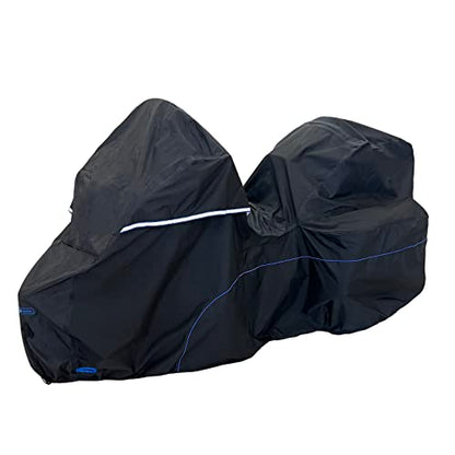 FENRIR 111" Trike Motorcycle Cover Waterproof Outdoor Storage Exhaust Pipe Anti-Scalding Antenna Hole Compatible with Harley Davidson Freewheeler TRI Glide Ultra Road Glide3 Trike Goldwing Roadmaster - size: Trike Motorcycle 111"X43.3"X43.3”