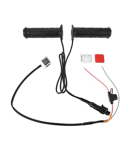 Gohantee 7/8'' Heated Grips, 12V Temperature Heating Handle ATV, 3 Heat Settings Waterproof Heated Handbar Warmers, Compatible with Yamaha, Honda, Kawasaki