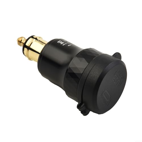 4.2A Dual USB Charger Socket For BMW Motorcycle, DIN Style Adapter With Protective Cover, CNC Aluminum, for Compatible With F800 F650 F700 R1200 For GS RT Series