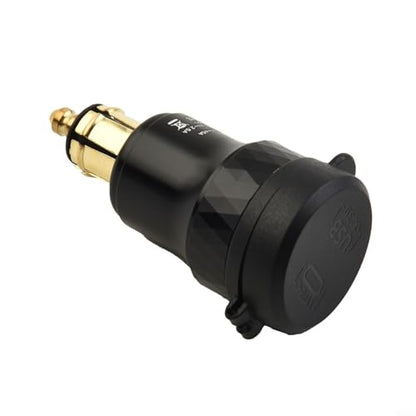 4.2A Dual USB Charger Socket For BMW Motorcycle, DIN Style Adapter With Protective Cover, CNC Aluminum, for Compatible With F800 F650 F700 R1200 For GS RT Series