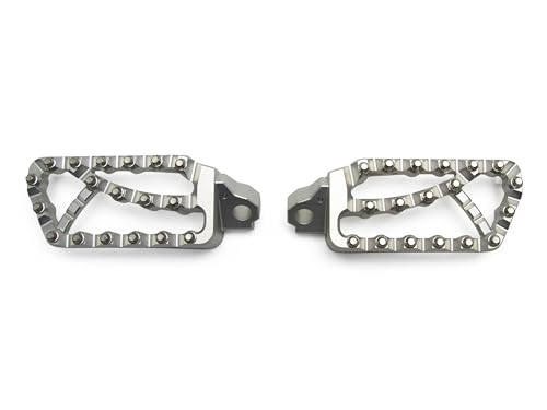 AltRider Adventure II Foot Pegs Compatible With BMW R 1200/1250 / 1300 GS/GSA - Heavy Duty Design - Boot Friendly, High Traction Cleats for Stability & Grip - Adjustable Camber & Height - Silver - color: Silver, size: Adventure II (58mm x 122mm)